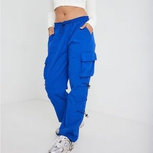 Garage Chloe Nylon Parachute Pants in Blue XS